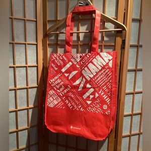 Lululemon Bright Red Shopping Tote
